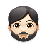 Emoji 🧔🏻 Uomo Con La Barba: Carnagione Chiara su LG Velvet.