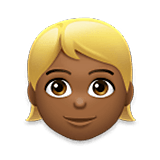 Emoji 👱🏾 Persona Bionda: Carnagione Abbastanza Scura su LG Velvet.