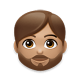 🧔🏽 Emoji Persona Con Barba: Tono De Piel Medio en LG Velvet.