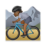 🚵🏾 Emoji Mountainbiker(in): mitteldunkle Hautfarbe LG Velvet.