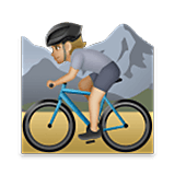 🚵🏼 Emoji Persona En Bicicleta De Montaña: Tono De Piel Claro Medio en LG Velvet.