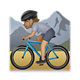 🚵🏽 Emoji Persona En Bicicleta De Montaña: Tono De Piel Medio en LG Velvet.