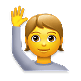 Emoji 🙋 Persona Con Mano Alzata su LG Velvet.