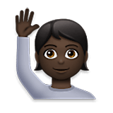 🙋🏿 Emoji Pessoa Levantando A Mão: Pele Escura na LG Velvet.