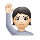 🙋🏻 Emoji Persona Con La Mano Levantada: Tono De Piel Claro en LG Velvet.