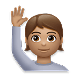 🙋🏽 Emoji Person mit erhobenem Arm: mittlere Hautfarbe LG Velvet.
