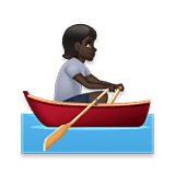 Emoji 🚣🏿 Persona In Barca A Remi: Carnagione Scura su LG Velvet.