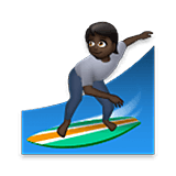 🏄🏿 Emoji Persona Haciendo Surf: Tono De Piel Oscuro en LG Velvet.