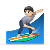 Emoji 🏄🏻 Persona Che Fa Surf: Carnagione Chiara su LG Velvet.