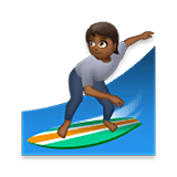 🏄🏾 Emoji Persona Haciendo Surf: Tono De Piel Oscuro Medio en LG Velvet.
