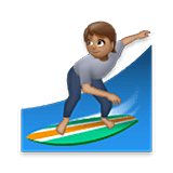 🏄🏽 Emoji Persona Haciendo Surf: Tono De Piel Medio en LG Velvet.