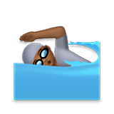 🏊🏾 Emoji Persona Nadando: Tono De Piel Oscuro Medio en LG Velvet.