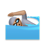 Emoji 🏊🏽 Persona Che Nuota: Carnagione Olivastra su LG Velvet.