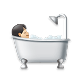 🛀🏻 Emoji Pessoa Tomando Banho: Pele Clara na LG Velvet.