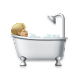 🛀🏼 Emoji Pessoa Tomando Banho: Pele Morena Clara na LG Velvet.