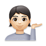 Emoji 💁🏻 Persona Al Punto Informazioni: Carnagione Chiara su LG Velvet.