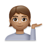 💁🏽 Emoji Persona De Mostrador De Información: Tono De Piel Medio en LG Velvet.