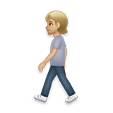 🚶🏼 Emoji Persona Caminando: Tono De Piel Claro Medio en LG Velvet.