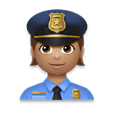 Émoji 👮🏽 Officier De Police : Peau Légèrement Mate sur LG Velvet.