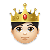 Emoji 🤴🏻 Principe: Carnagione Chiara su LG Velvet.