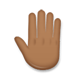 🤚🏾 Emoji Dorso Da Mão Levantado: Pele Morena Escura na LG Velvet.