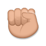 Emoji ✊🏽 Pugno: Carnagione Olivastra su LG Velvet.