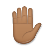 ✋🏾 Emoji Mão Levantada: Pele Morena Escura na LG Velvet.