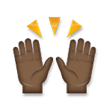 🙌🏿 Emoji Mãos Para Cima: Pele Escura na LG Velvet.