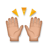 🙌🏽 Emoji Mãos Para Cima: Pele Morena na LG Velvet.