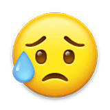 😥 Emoji Cara Triste Pero Aliviada en LG Velvet.