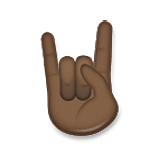 🤘🏿 Emoji Saudação Do Rock: Pele Escura na LG Velvet.