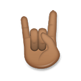🤘🏾 Emoji Saudação Do Rock: Pele Morena Escura na LG Velvet.
