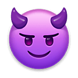 Emoji 😈 Faccina Con Sorriso E Corna su LG Velvet.