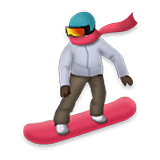 Émoji 🏂🏿 Snowboardeur : Peau Foncée sur LG Velvet.