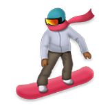 🏂🏾 Emoji Praticante De Snowboard: Pele Morena Escura na LG Velvet.