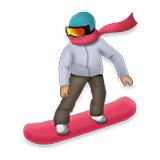 Emoji 🏂🏽 Persona Sullo Snowboard: Carnagione Olivastra su LG Velvet.