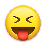 Emoji 😝 Faccina Con Un Gran Sorriso Che Mostra La Lingua su LG Velvet.