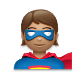 🦸🏽 Emoji Personaje De Superhéroe: Tono De Piel Medio en LG Velvet.