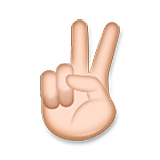 ✌🏼 Emoji Victory-Geste: mittelhelle Hautfarbe LG Velvet.