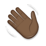 winkende Hand: dunkle Hautfarbe LG Velvet.