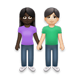 Emoji 👩🏿‍🤝‍👨🏻 Uomo E Donna Che Si Tengono Per Mano: Carnagione Scura E Carnagione Chiara su LG Velvet.