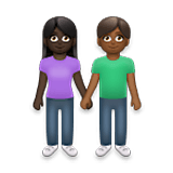 Mann und Frau halten Hände: dunkle Hautfarbe, mitteldunkle Hautfarbe LG Velvet.