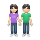 👫🏻 Emoji Mann und Frau halten Hände: helle Hautfarbe LG Velvet.