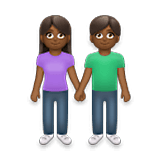 👫🏾 Emoji Mann und Frau halten Hände: mitteldunkle Hautfarbe LG Velvet.