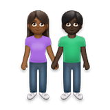 Emoji 👩🏾‍🤝‍👨🏿 Uomo E Donna Che Si Tengono Per Mano: Carnagione Abbastanza Scura E Carnagione Scura su LG Velvet.