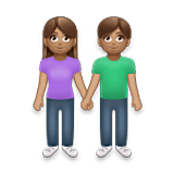 Mann und Frau halten Hände: mittlere Hautfarbe LG Velvet.