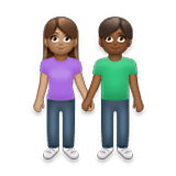 👩🏽‍🤝‍👨🏾 Emoji Mann und Frau halten Hände: mittlere Hautfarbe, mitteldunkle Hautfarbe LG Velvet.