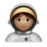 👩🏽‍🚀 Emoji Astronautin: mittlere Hautfarbe LG Velvet.