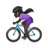 🚴🏿‍♀️ Emoji Mujer En Bicicleta: Tono De Piel Oscuro en LG Velvet.