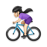 Emoji 🚴🏻‍♀️ Ciclista Donna: Carnagione Chiara su LG Velvet.